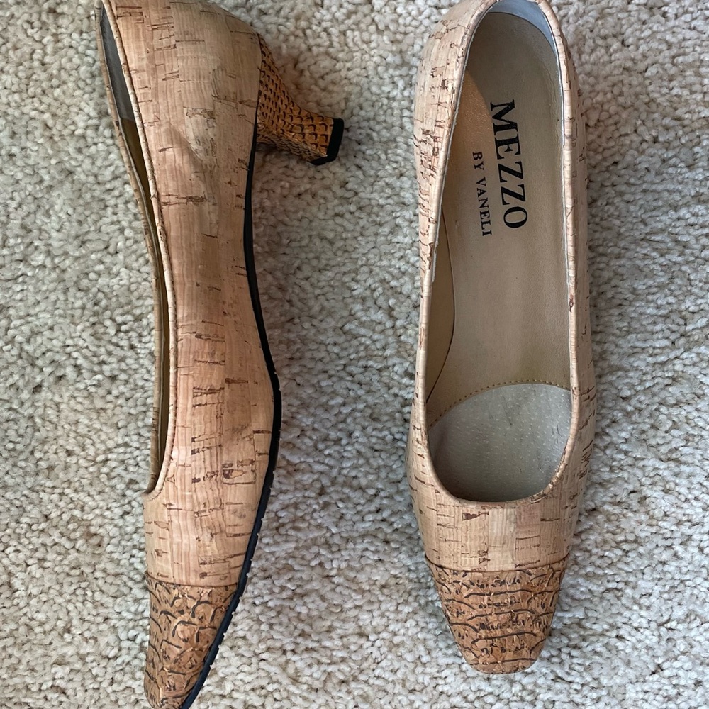 Mezzo by Vaneli Natural Cork Heels